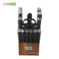 Stainless Steel Kitchen Knife Set Wooden Block